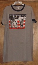 VTG:Y2K Self Esteem Sleepshirt T Shirt Dress Made in USA One Size NY Flag Ringer picture