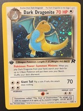 Dark Dragonite Holo 1st Edition 5/82 - Pokemon WOTC - Rocket - Antenna Swirl 🍥 picture