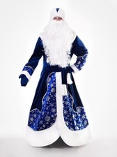 Ded Moroz costume Santa Claus blue outfit, Father Frost long robe high quality picture
