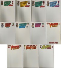 Lot of 11 Asylum Press Blank Variant Comics Fearless Dawn Zombie Terrors Vampire picture