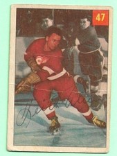 (1) KEITH ALLEN  1954-55 PARKHURST # 47 RED WINGS ROOKIE  CARD (M9998) picture