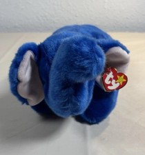TY Original Beanie Buddy, Peanut the Elephant, 15” Royal Blue Plush 1998 NWT picture