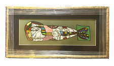 Original Painting Dimisca Laurentiu Signed Framed Romanian Abstract Art 19 x 9