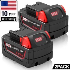 2PACK 8.0AH 18V Battery For Milwaukee For M18 Extended Capacity 48-11-1860 US picture
