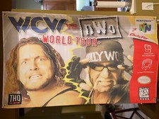 WCW Vs NWO World Tour Nintendo N64 5ft Flag Banner Poster 1997 64 THQ WWF Hogan picture