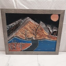 Southwestern Abstract Landscape OOAK Oil Painting by Vickie Framed picture