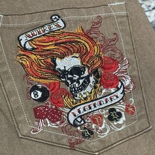 Vintage Avirex Jeans Skull Embroidery Mens 30X32 Baggy Skate NEW Oldstock picture
