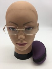 Cartier Rimless Designer Gold Eyeglasses Optical Frame Clear Lens picture