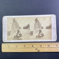 Yellowstone Nat'l Park Stereoview Webster & Albee 1870s Mt. Schurz Geyser picture