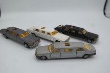 4 Vintage MAJORETTE Limousines 3 Cadillac 1 Mercedes ALL USED #339 Benz 80's  picture