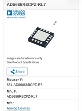 Analog Devices x25 AD5686RBCPZ-RL7 Quad 16-Bit nanoDAC+ DAC ICs Factory Sealed picture