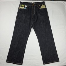 VTG Coogi Authentic Australian Embroidered Wide Leg Jeans Men's 38x34 Y2K picture