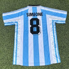Argentina 1998 World Cup Home Diego Simeone #8 Men's L/M picture
