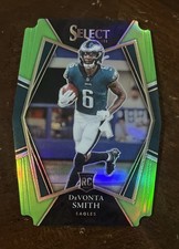 2021 Panini Select Premier Level Devonta Smith Neon Green Prizm Die-Cut /349  picture