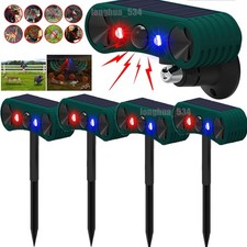 4PCS Solar Outdoor Motion Sensor Alarm 2*130db Ultrasonic Siren 4 Modes Flashing picture