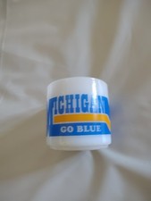 VTG Federal Milk Glass Mug Michigan Wolverines  Red Lobster White RARE Small picture