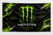 NEW Monster Energy Drink Unleash the Beast 3x5 Ft Flag Banner Mancave Decor picture