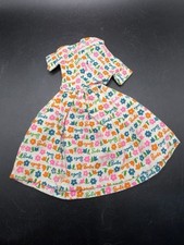 Vintage 1959 Barbie Print Dress #983 Floral Shirtwaist Tagged Mattel picture