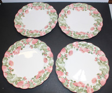 Nikko Japan Precious 10 3/4 inch Dinner Plate Scallop Pink Floral  Lot of 4 EUC picture