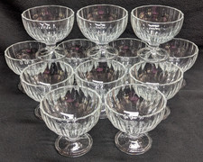 Vintage Covetro Italy Footed Dessert Bowls Set of 12 Clear Glass Sherbet Cups picture