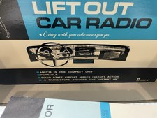 NOS Vintage Penneys Mini AM/FM Lift Out Car Radio New in Box Complete c.1970 picture