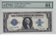 1923 $1 Silver Certificate Note Horse Blanket FR#238 PMG CU64 EPQ B73319405E picture