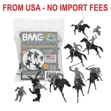 BMC Classic Marx Civil War Cavalry - 16pc Charcoal Gray Plastic Figure Playset picture