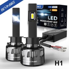 BEVINSEE H1 LED Headlight Bulbs Canbus Kit 120W 6000K 22000LM High Low Beam Lamp picture