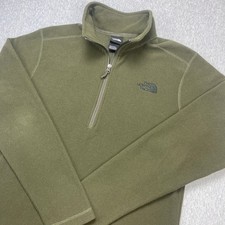 The North Face Pullover Men M TKA Glacier 1/4 Zip Olive Green EUC NF0A3YR1 picture