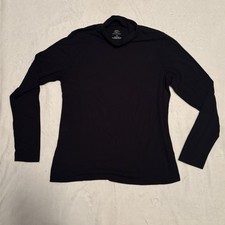 Banana Republic Womens Large Black Turtleneck Sweater Dark Academia Classic picture