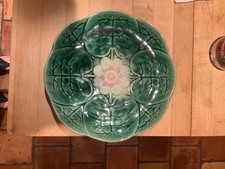 Victorian English Majolica Water Lily Plate 19th C 1880s - 9