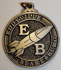 Vintage Eddyville Blakesburg Rockets High School Eddyville Iowa Medallion picture
