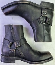 Frye Men's Conway Harness Side Zip Leather Bootie-Black-Size: 10 D picture