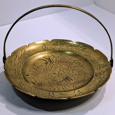 Bronze Engraved Chinese Dragon Plate Handle Pedestal 7