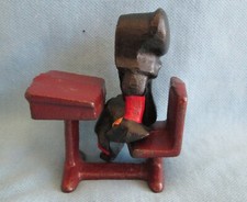 Vintage Cast Iron Girl at SCHOOL DESK    Child Toy  ~ Hand Painted Detail picture
