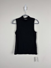 Nwt White House Black Market Forme Sleevless Mock Neck Top Size Medium Black picture