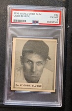 1936 World Wide Gum V355 #87 Ossie Bluege PSA 6 POP ONE One Higher picture
