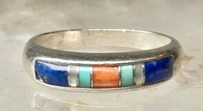 Vintage Carolyn Pollack Sterling Silver Multi Stone Inlay Southwestern Style picture