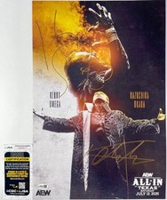 AEW Kenny Omega & Kazuchika Okada Signed All In Texas 12x18 Event Poster JSA COA picture