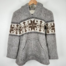 Vtg Hilda Ltd Icelandic Wool Pullover Sweater Women M Fair Isle Tight Knit Brown picture