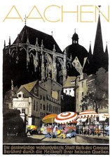 Germany Aachen 1928 German Vintage Travel Poster Print Wall Art picture