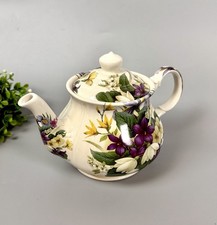 Sadler Duchess Pattern Teapot England Porcelain Violets Flowers 32oz Vintage picture