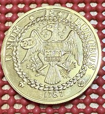 1787 2oz Silver & 2026 Ascension G50C 1787 Doubloon Copy MS69 Matte Gold .9999 picture