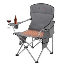 ARROWHEAD OUTDOOR PORTABLE HEATED FOLDING CAMPING CHAIR W/ 6-CAN -  GRANITE GRAY picture