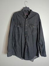 Vtg Roundtree & Yorke Men's Long Sleeve Shirt Charcoal Gray Solid Medium M  picture