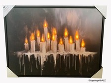NEW Kirklands LED Light Up Spooky Candles Framed Wall Art Halloween 23 X 31 picture