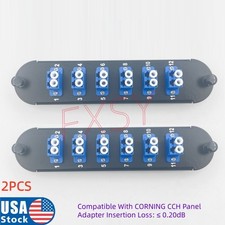 2pcs Fiber Optic Adapter Panel 6 LC Duplex SM Compatible CORNING CCH CCH-CP12-A9 picture