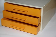 Vintage MCM 50's 60's Space Age Modular Plastic Stacking Storage Desk Organizer picture