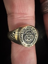 Jostens 14K Gold Saint Mary's College California Signet Ring 4g Vintage picture