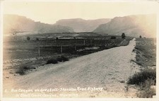 Postcard WY: RPPC Box Canyon, Greybull-Sheridan Road Hwy, Wyoming picture